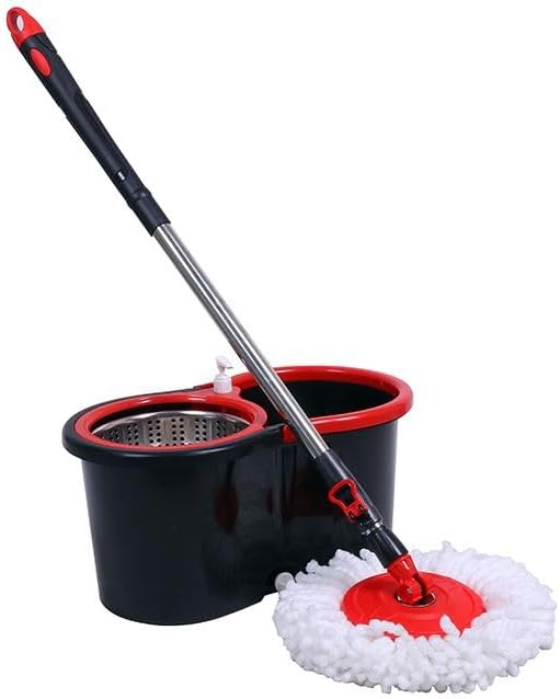 Spin Mop & Bucket Set | 2 Microfibre Heads Included | 360° Rotation
