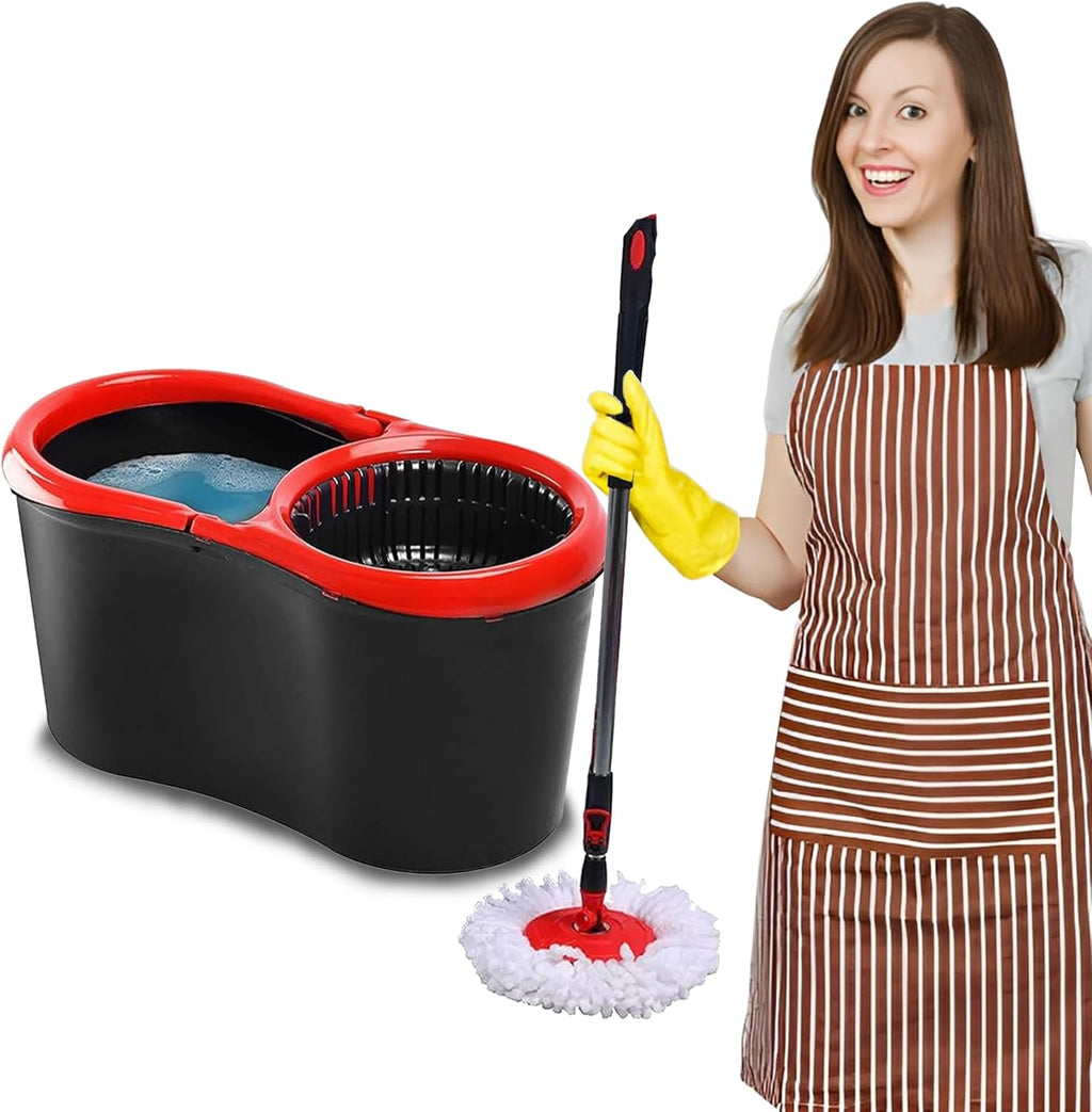 Spin Mop & Bucket Set | 2 Microfibre Heads Included | 360° Rotation